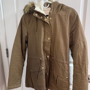 Love Tree Tan Hooded Utility Jacket
